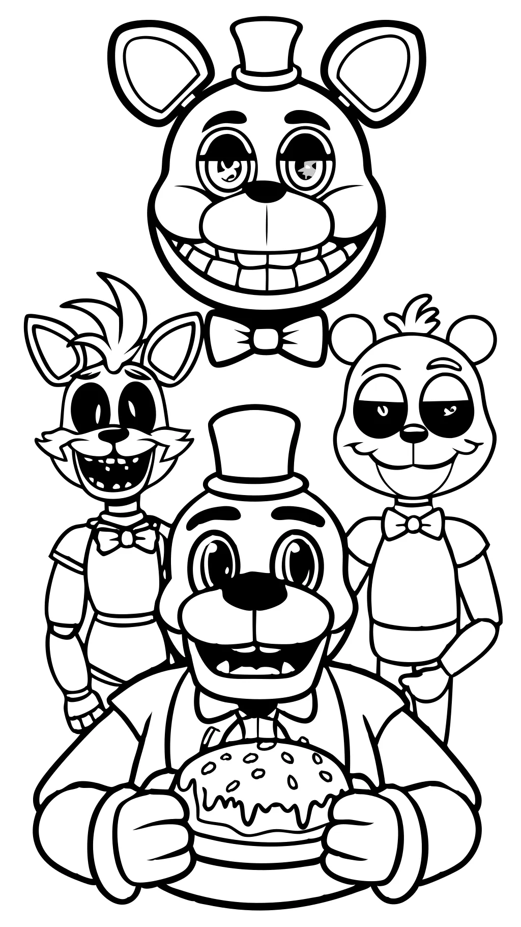 FNAF Páginas para colorear todos los personajes